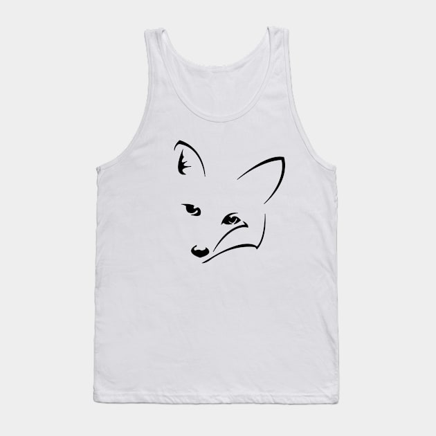 Friendly Fox Face Tank Top by Qwerdenker Music Merch